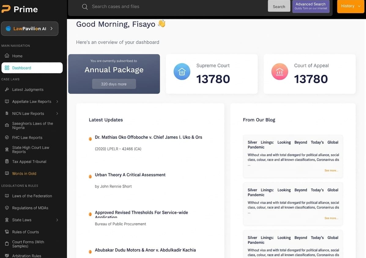 LawPavilion Prime Dashboard Preview
