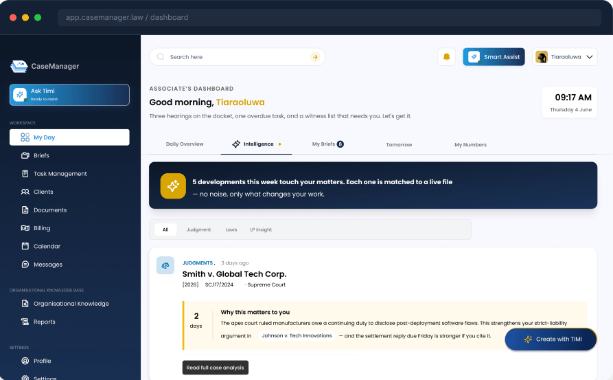 CaseManager Dashboard Preview